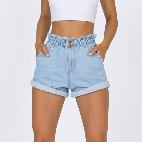 Princess Polly Pants - Princess Polly High Waisted Cinch Waist Denim Shorts Women's size 2